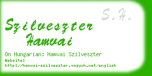 szilveszter hamvai business card